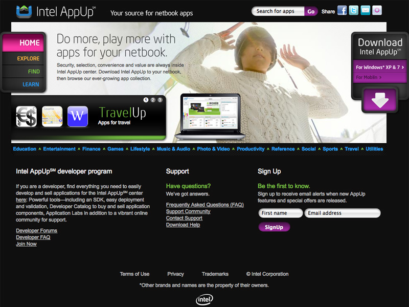 インテルのアプリ・ストア「AppUp」