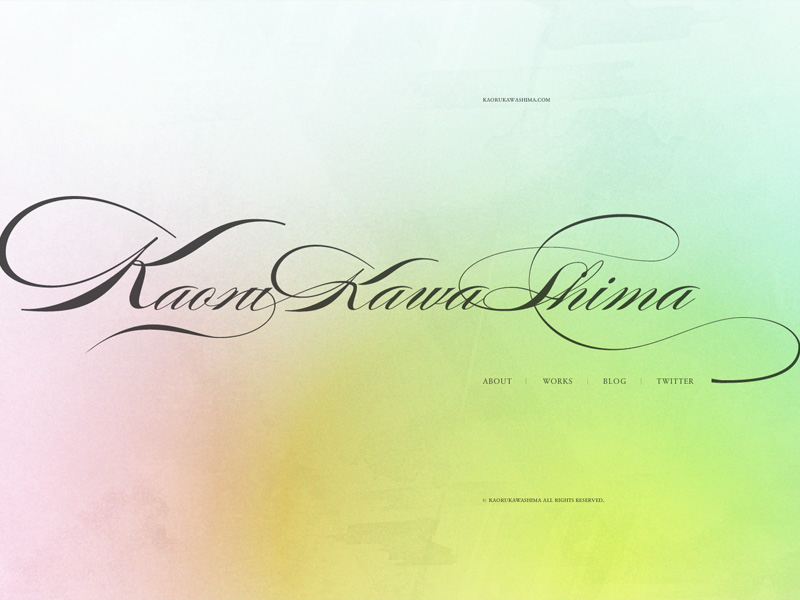 水彩のような色使いが綺麗なサイト「KAORUKAWASHIMA.COM」