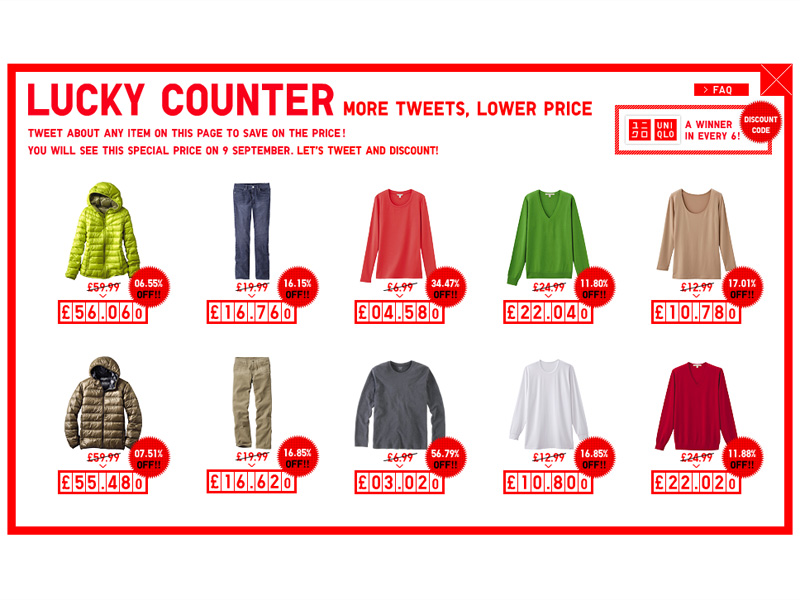 ツイートするたびお買い得になる『LUCKY COUNTER』