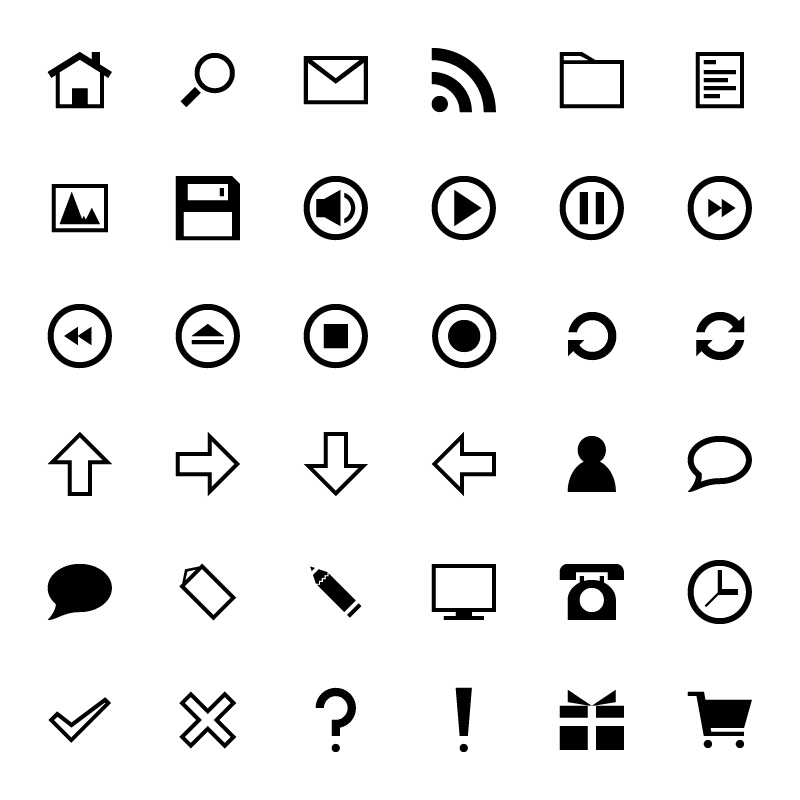 商用利用可能なシンプルなアイコン「36 Free Simple Icons」