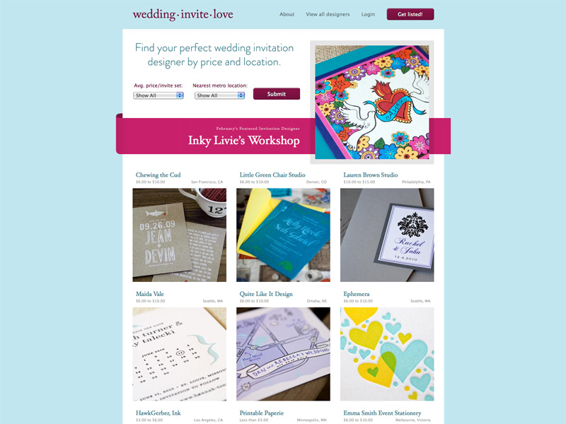 価格と場所とデザインからウェディングインヴィテーションを探せる「WeddingInviteLove」