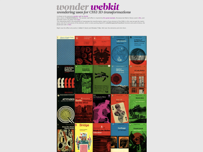 CSS3の3D transformationでWonderwallを再現「wonder-webkit」